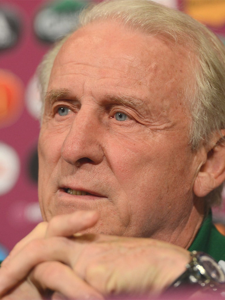 Giovanni Trapattoni expects Spain to play with a striker tonight