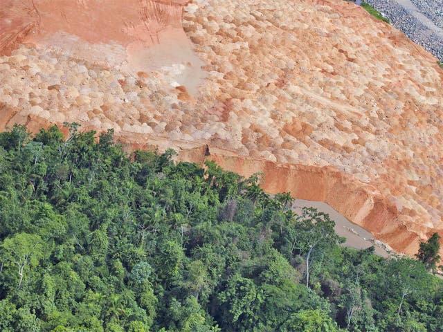 A Greenpeace picture shows the deforestation at the Belo Monte Dam project, near Altamira, Brazil