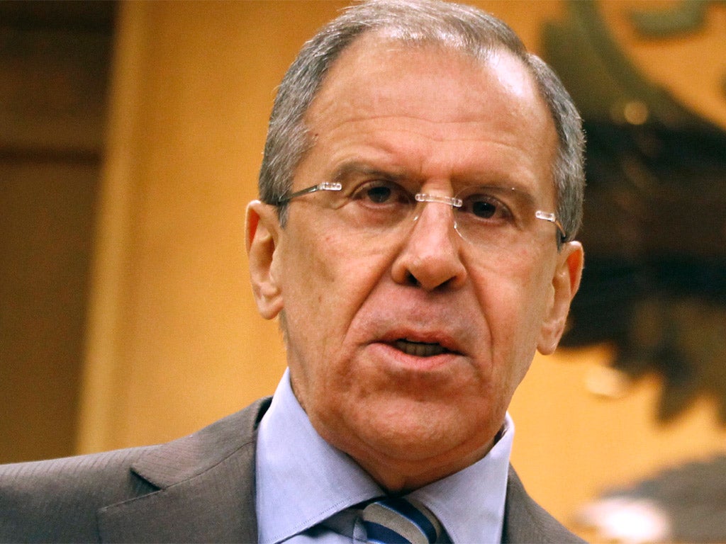 Sergey Lavrov accused the United States of adding to the bloodshed by supplying weapons to rebels
