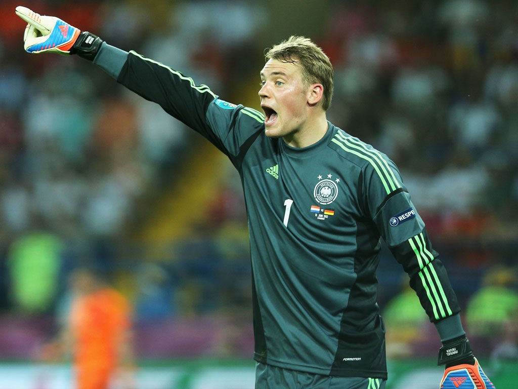 GERMANY Manuel Neuer: The German number one looked assured when called upon. Beaten only by a fine strike from Robin Van Persie, which went through the legs of one of his defenders. 7