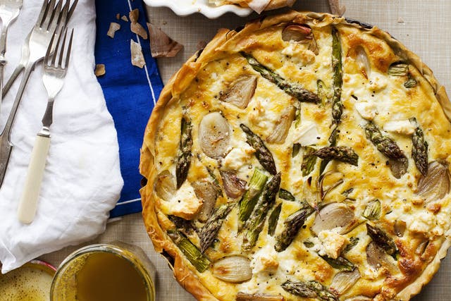 Asparagus, shallot and feta tart by Ellie Grace and Rosie French