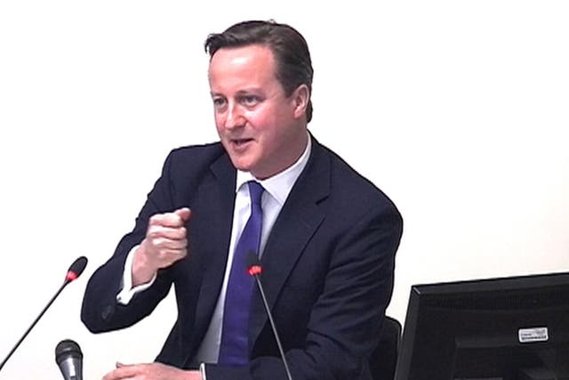 Cameron at Leveson yesterday