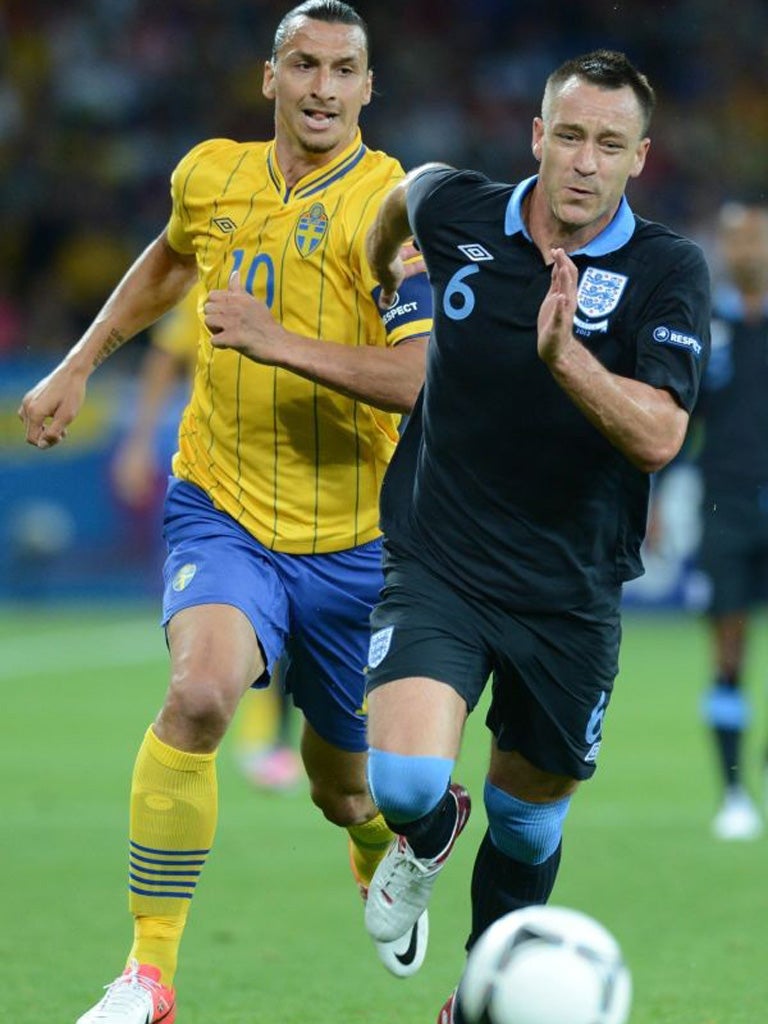 John Terry battles to beat Zlatan Ibrahimovic