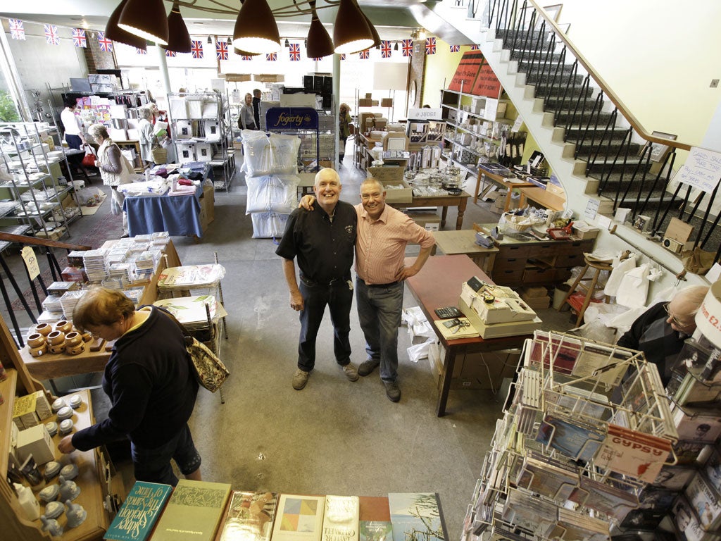 Geoff Kemp and Terry Palfrey in their Lymington shop