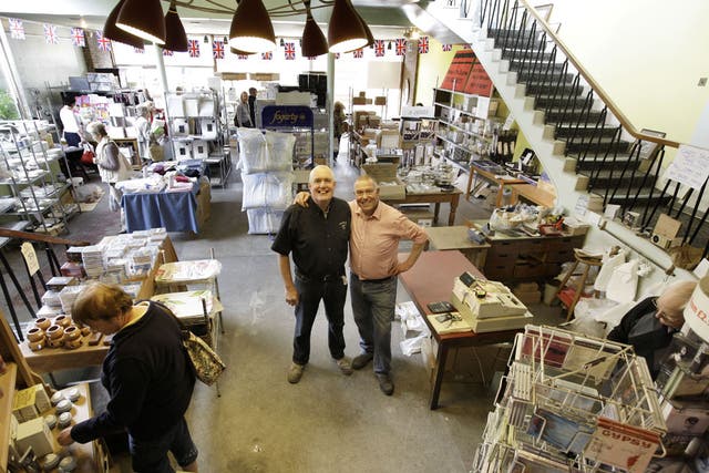 Geoff Kemp and Terry Palfrey in their Lymington shop