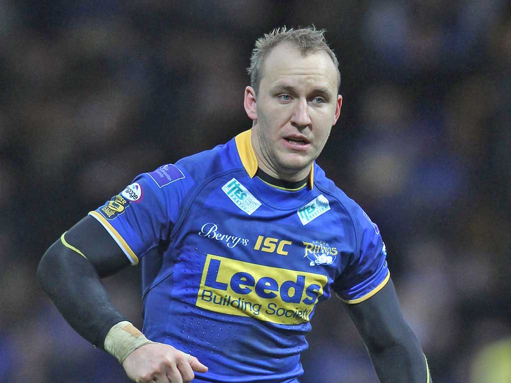 CARL ABLETT: The Leeds forward found the going
‘intense’ in the monsoon-like conditions
