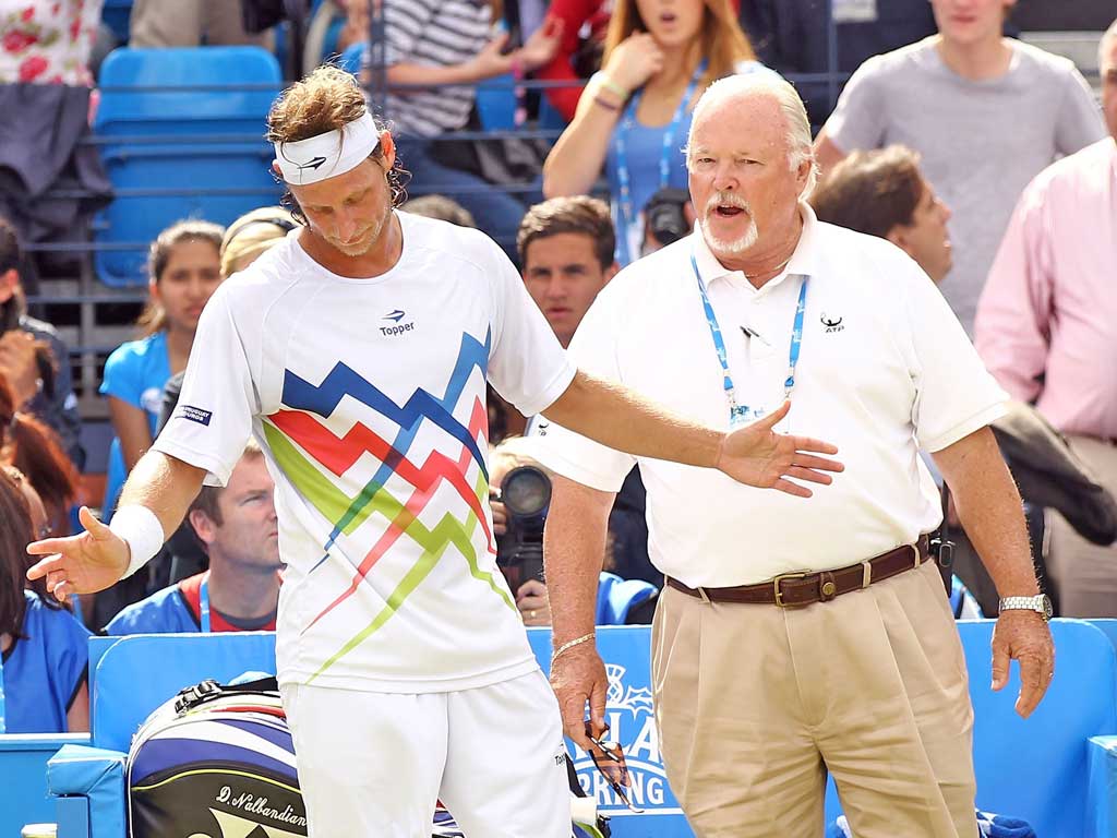 The Argentinian David Nalbandian was disqualified