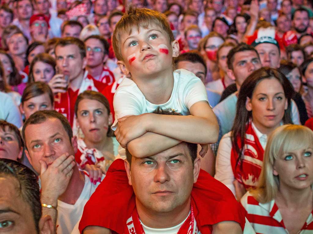 Polish fans are disconsolate as they crash out of the Euros on Saturday night