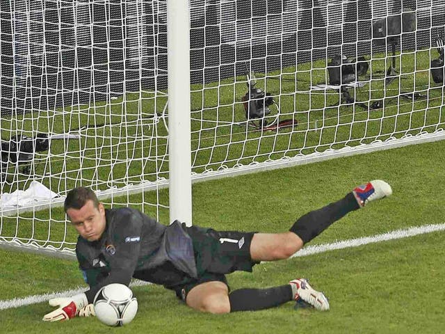 <b>Shay Given: </b> Fumbled a relatively straightforward effort in the build-up to Cassano’s goal and looked nervy throughout. Perhaps a tournament too far for a great servant of Irish football. 4