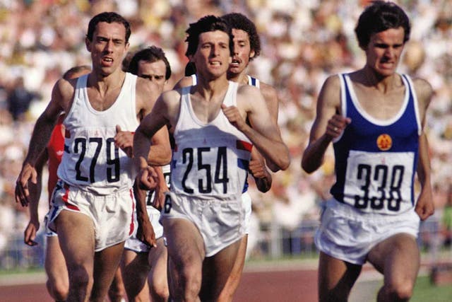 Seb Coe (No 254) on his way to victory over Steve Ovett
(No 279) in Moscow