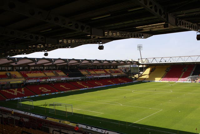 A view of Watford stadium, Vicarage Road