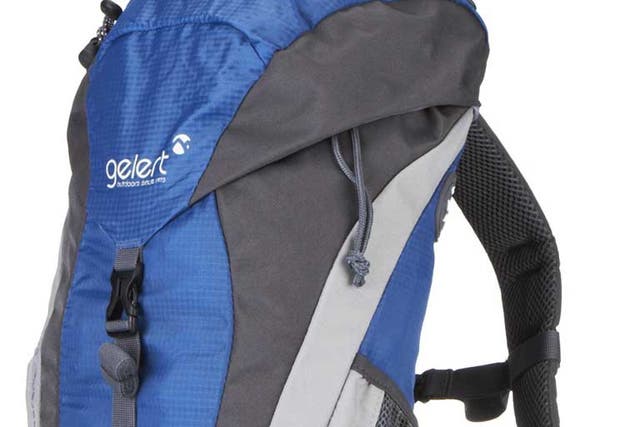 <p>1. Gelert Serenity rucksack</p>
<p>£29, tesco.com</p>
<p>Lightweight and snazzy, the Serenity rucksack is great for casual hikers. It has a 22l capacity, adjustable padded straps and an internal pocket to keep valuables.</p>