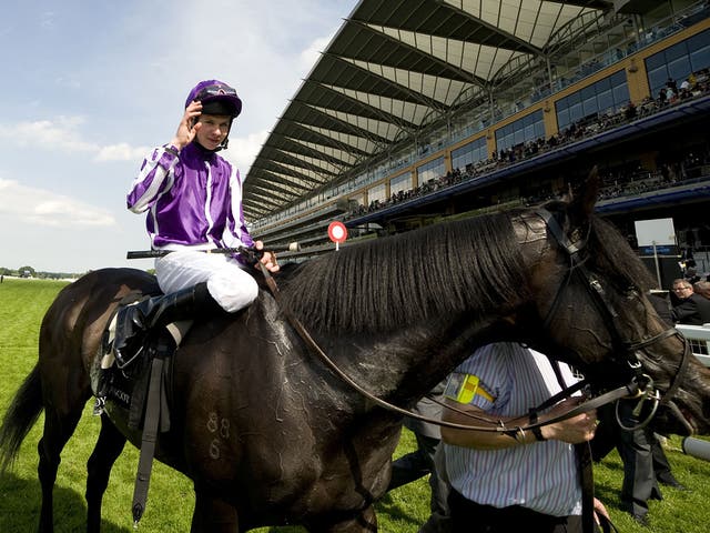 Joseph O'Brien riding So You Think are led in after winning The 150th Anniversary of The Prince Of Wales's Stakes
