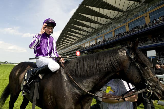 Joseph O'Brien riding So You Think are led in after winning The 150th Anniversary of The Prince Of Wales's Stakes