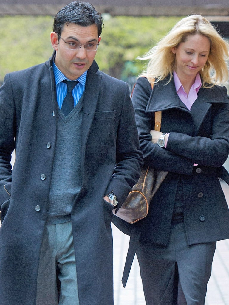 James Sanders pictured at court with his wife