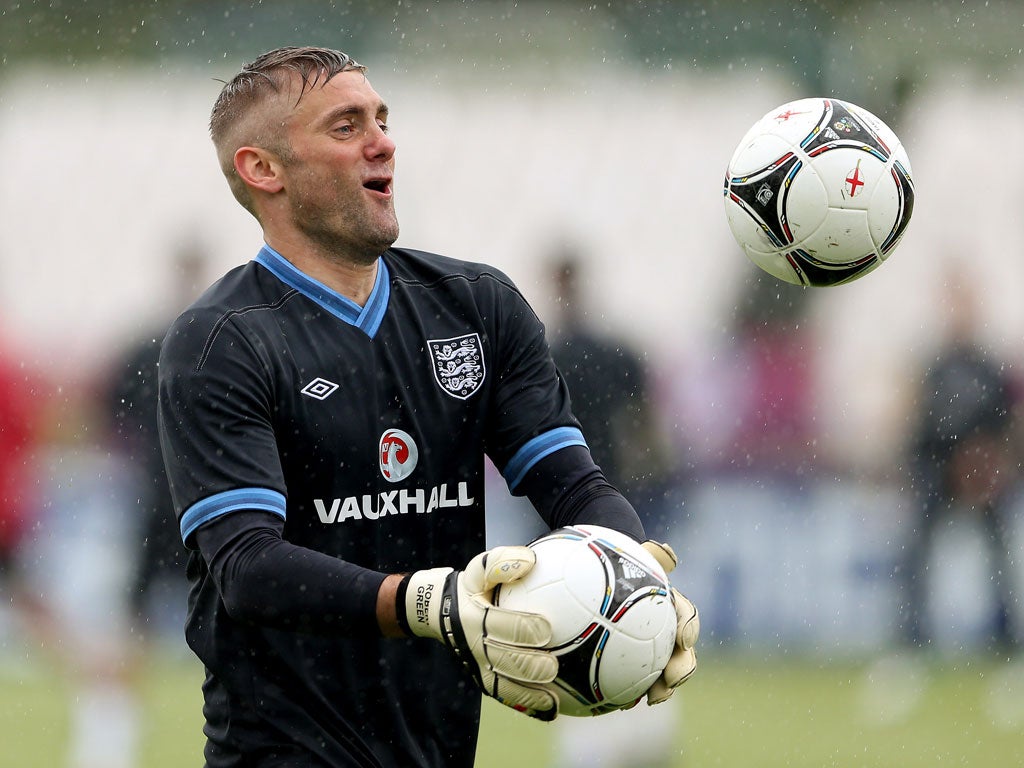 Robert Green pictured training at Euro 2012