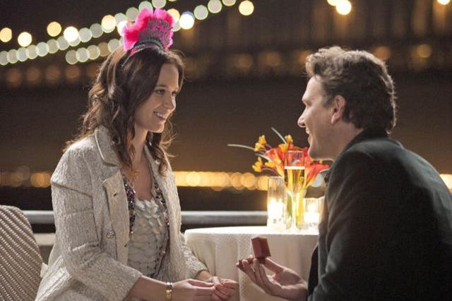 The big ask: Emily Blunt and Jason Segel in 'The Five-Year Engagement'