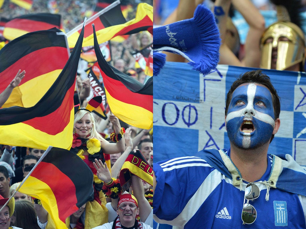 Tension between Greece and Germany has been rising since the Eurozone crisis. Tonight Germany and Greece will have it out: on the football pitch