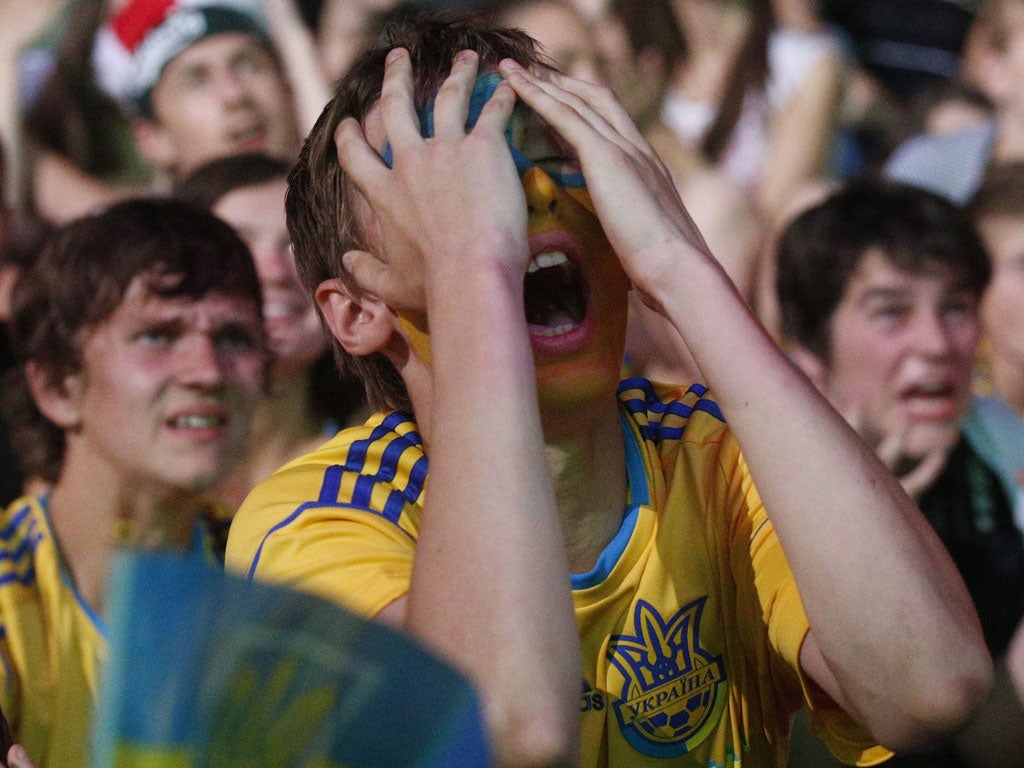 Ukraine fans are staying away
from fan zones after the painful
defeat against England