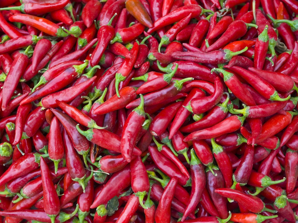 The capsaicin in chilli peppers releases an endorphin, so feels thrilling to eat