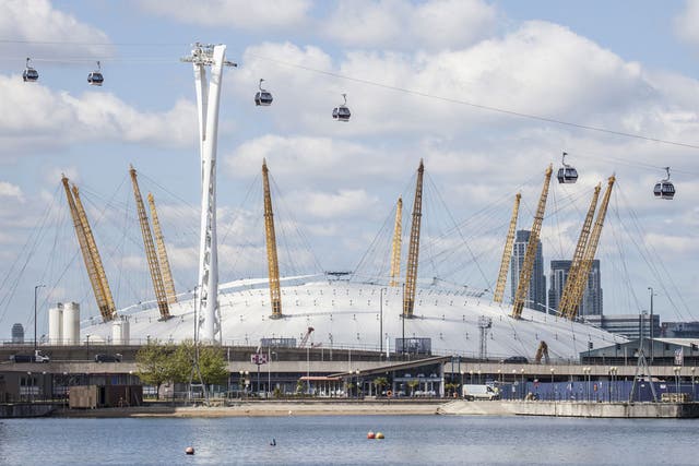 London's skyline will have a new attraction from Thursday as the Thames cable car opens between the O2 Arena, Greenwich, and the ExCeL centre at Royal Victoria Dock.