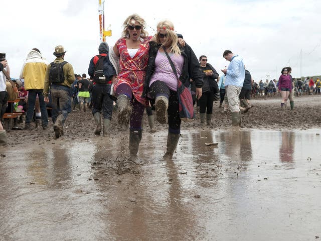 The rain turned the Isle of Wight Festival into a mudbath in 2012