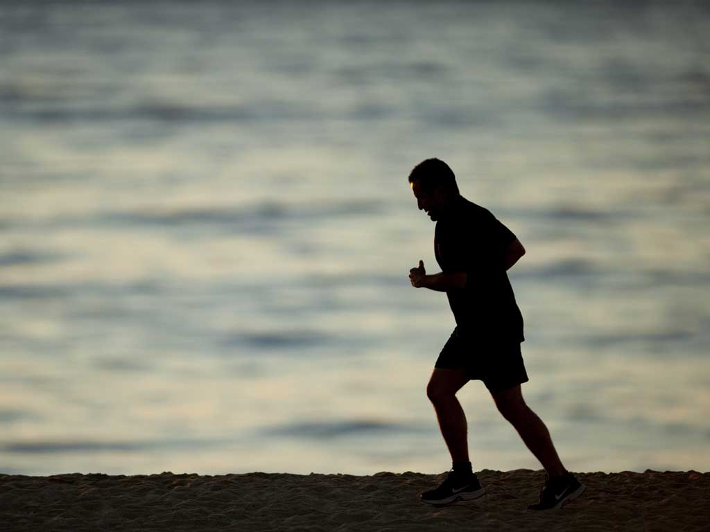 A man going for a run