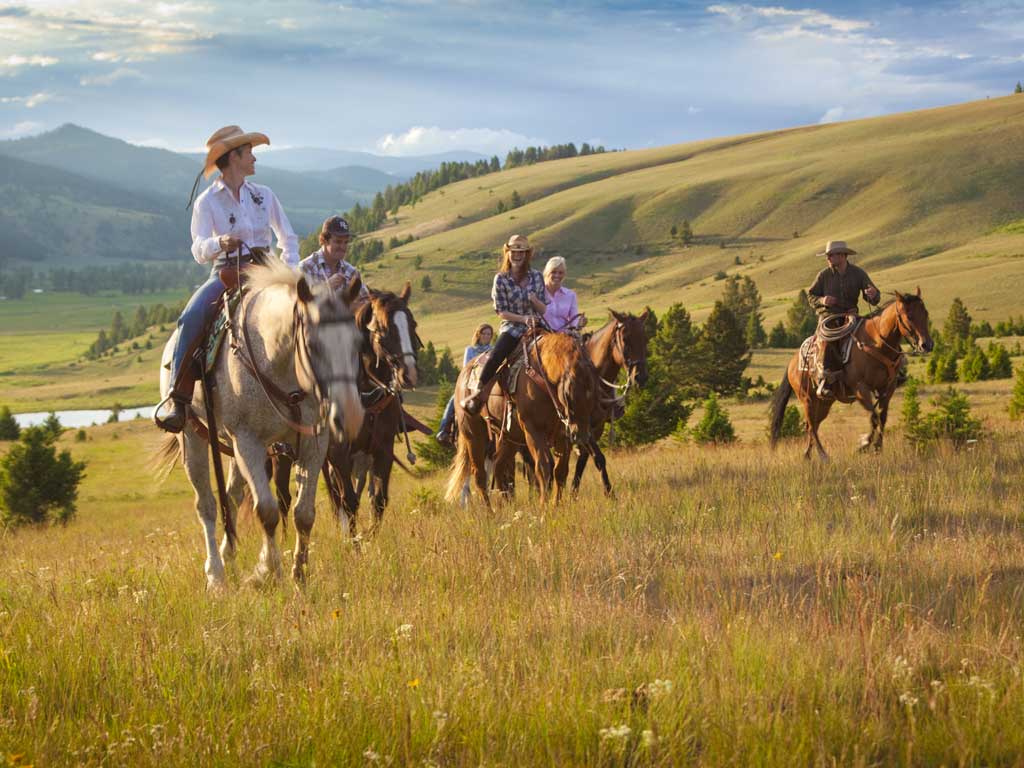 Saddle up:Horse riding is just one of the activities offered at The Ranch at Rock Creek, where
resident cowboy, Buck, will help you explore the vast wilderness of rural Montana