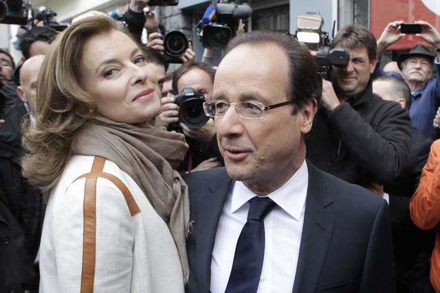 French connection: Valérie Trierweiler
with husband François Hollande