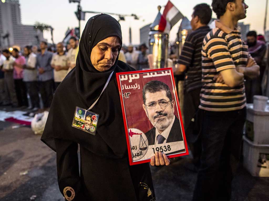 Supporters of Muslim Brotherhood candidate Mohamed Morsi protesting in Tahrir Square last week