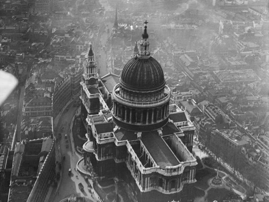 St Paul’s Cathedral emerges majestically from the clouds in this rare photograph from 1921