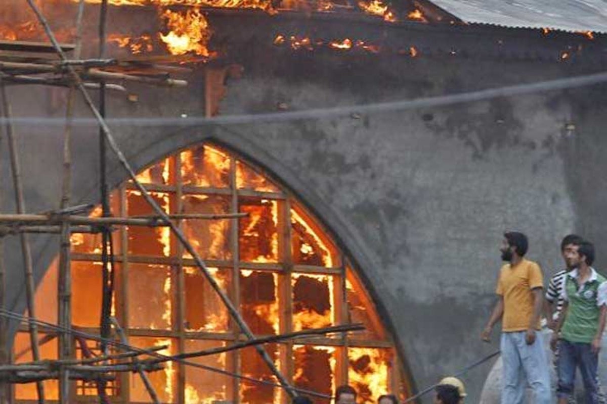 40 injured in anti-India protests after fire destroys Muslim shrine ...