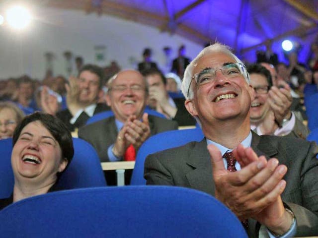 Former Chancellor Alistair Darling during the
launch of the campaign to keep Scotland in the UK, at Edinburgh Napier University