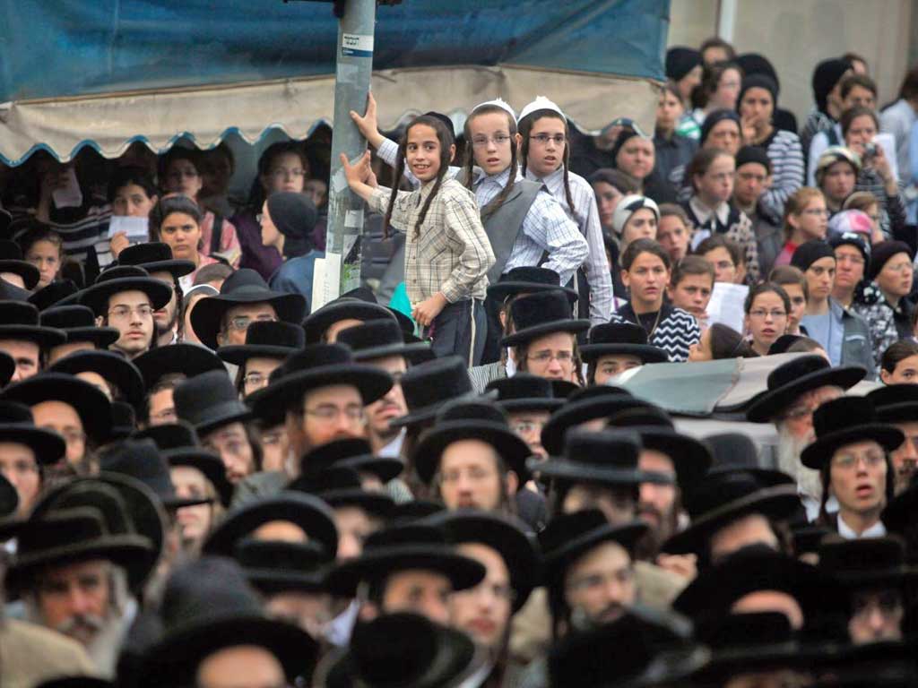 Thousands of ultra-Orthodox Jewish men and boys turned out in Jerusalem yesterday