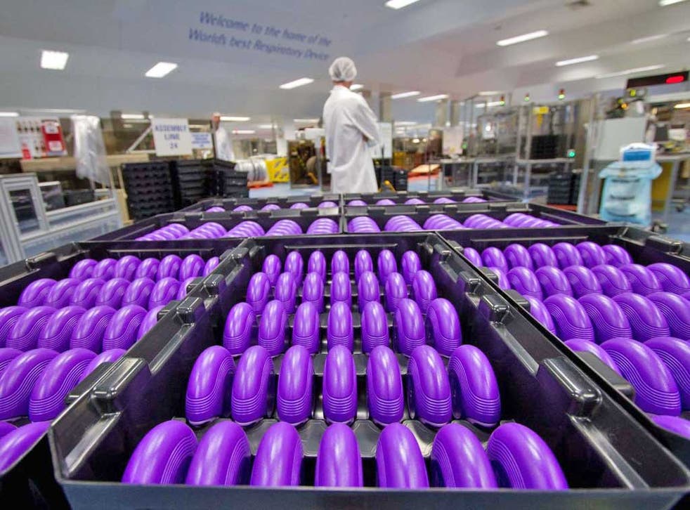 Asthma inhalers made at GSK’s plant in Ware