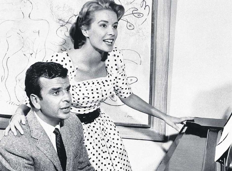 Adler and his second wife, Sally Ann Howes, in 1961, preparing for his musical 'Kwamina'