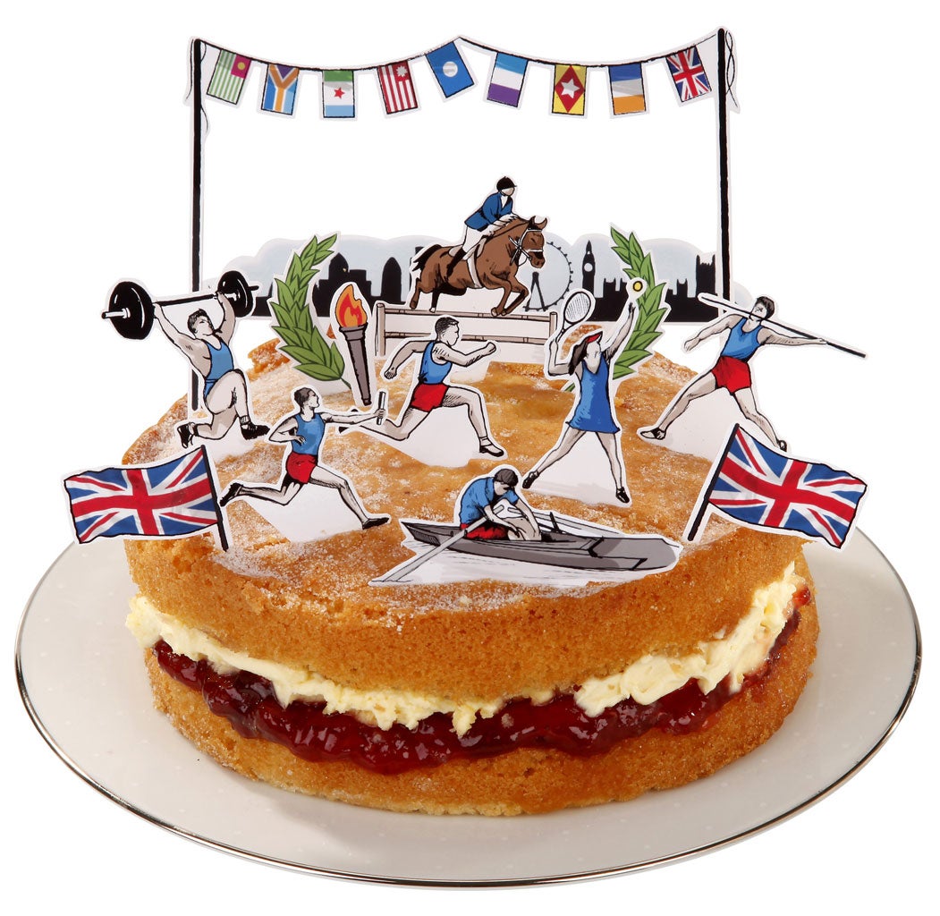 Of all the slightly silly Olympic-themed paraphernalia we've seen recently, this rather charming patriotic paper Cake Top is our favourite. £3.50 from talkingtables.co.uk 