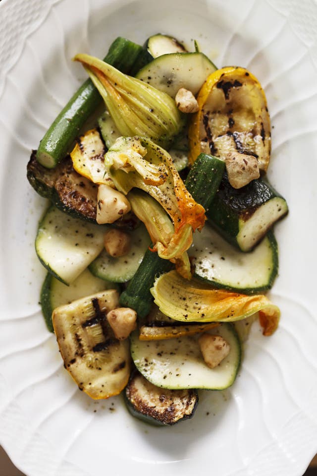 Antipasti of courgettes