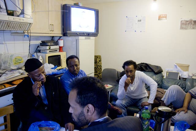 Somali men chew the fat over khat in a Peckham mafrish