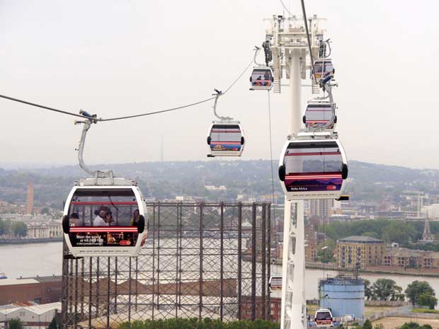 A general view of the new Emirates Cable Car in London