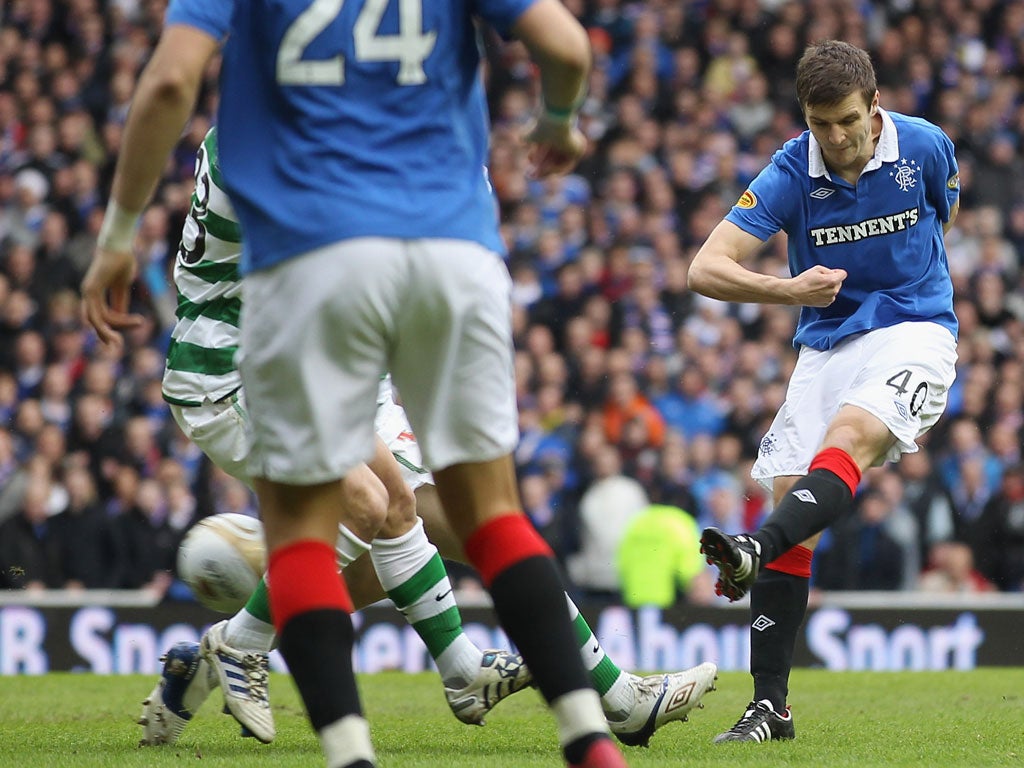Jamie Ness in action for Rangers