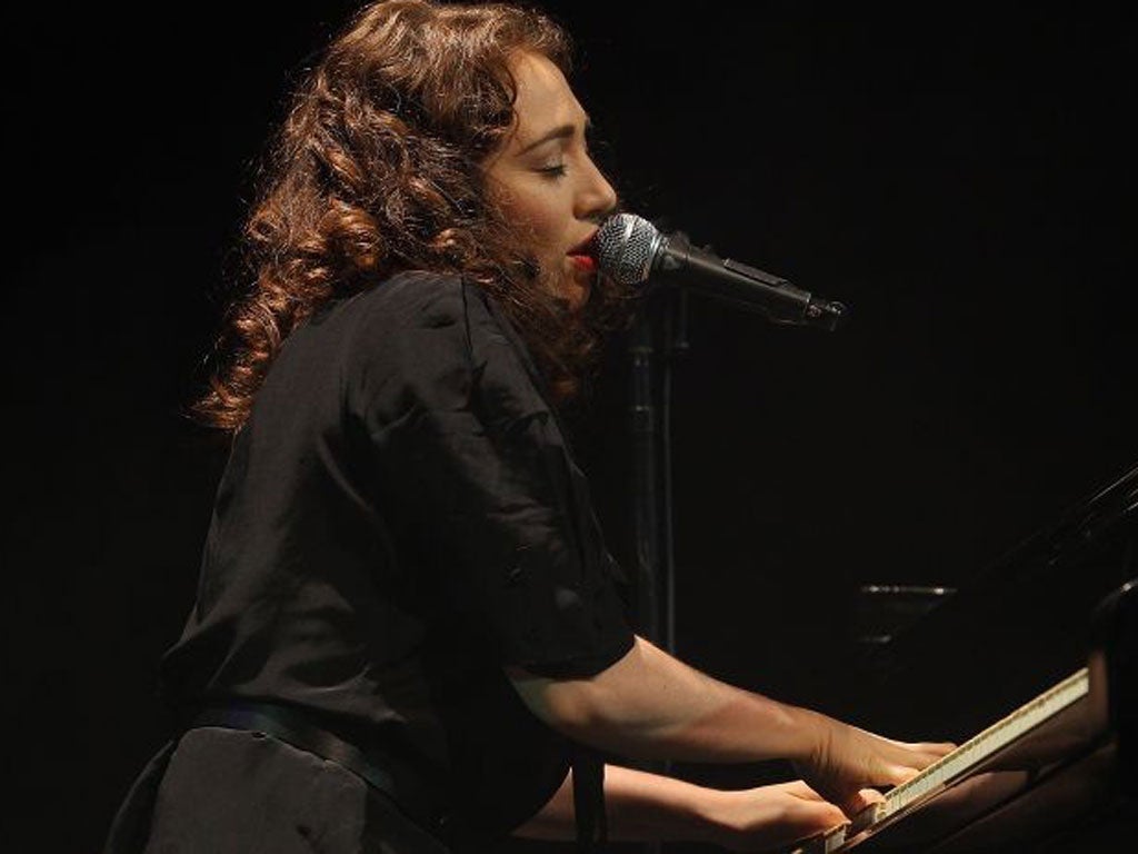 WOODFORD, AUSTRALIA - JULY 30: Regina Spektor performs on stage on day two of the Splendour in the Grass music festival on July 30, 2011 in Woodford, Australia.