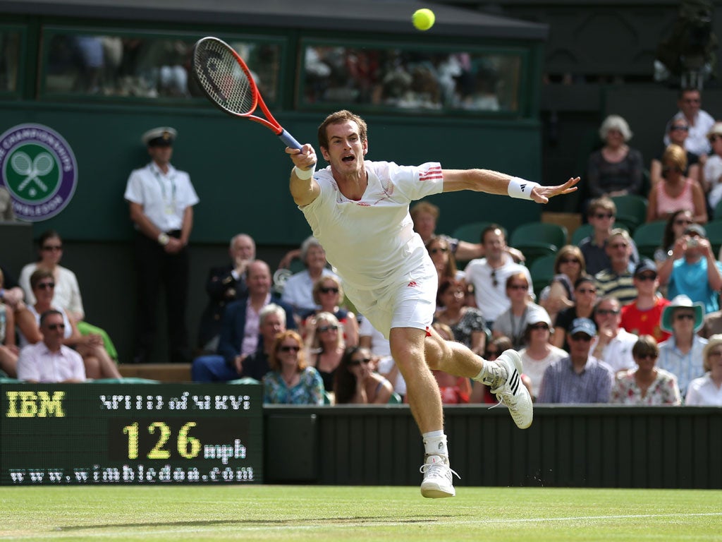 Andy Murray in action during the second round