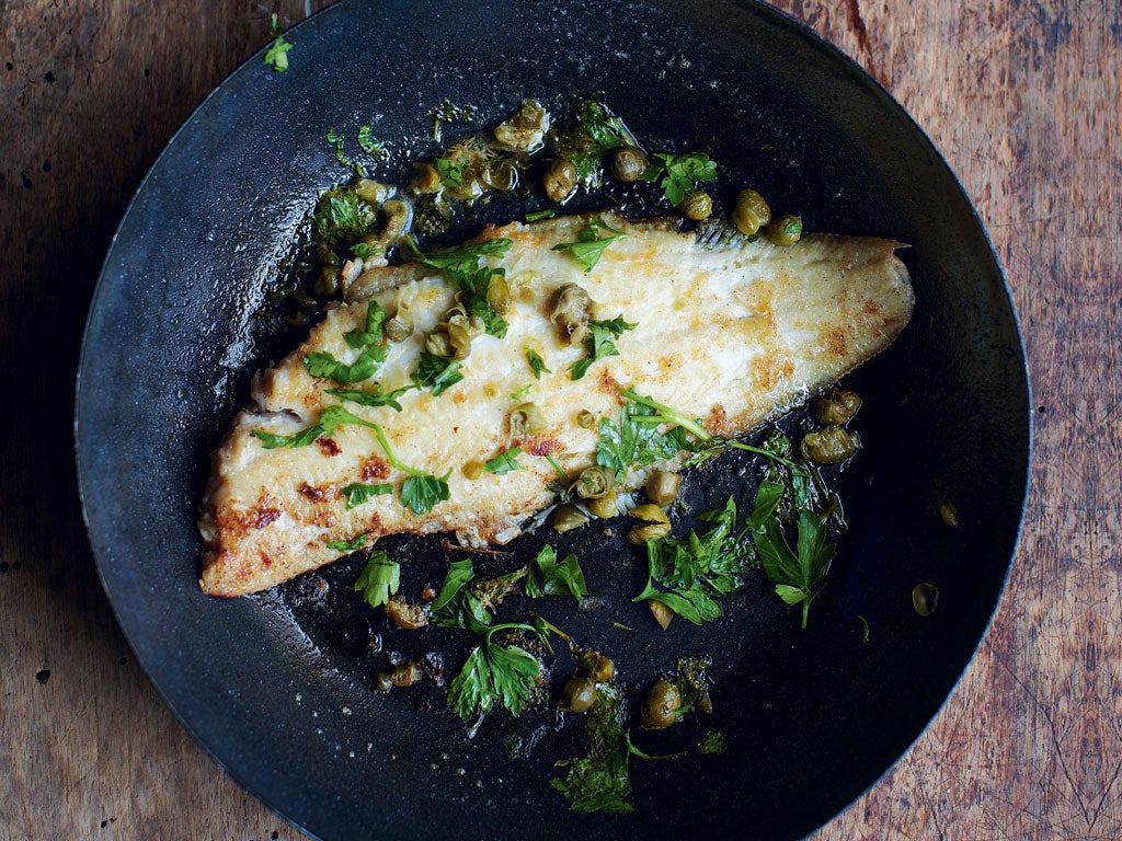 Fish with lemon and
brown butter sauce
by Rachel Khoo