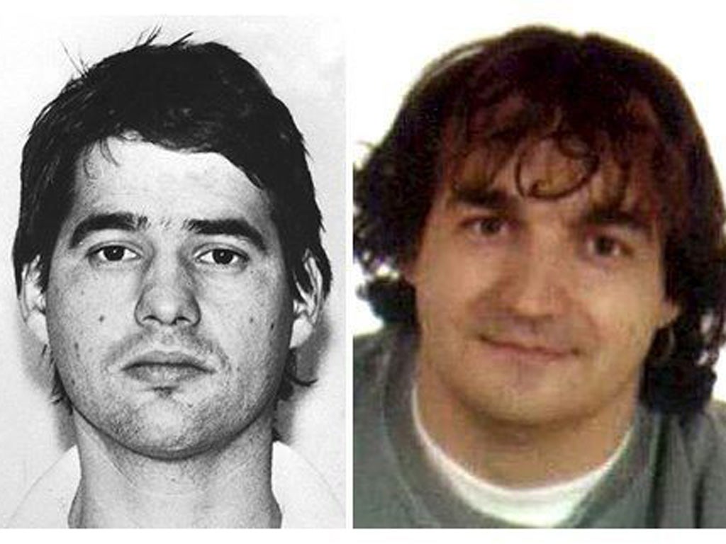 The suspected Eta members Antoñio Troitino Arranz, left, and Ignacio Leron Sanchez
