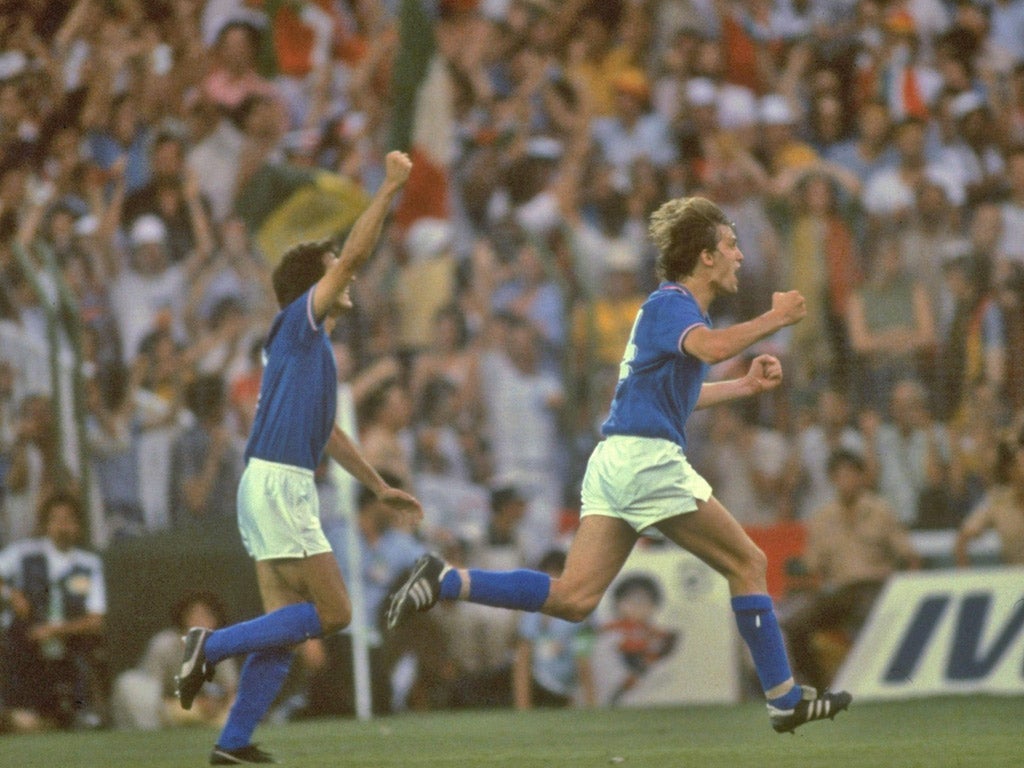 Marco Tardelli, who is now Ireland assistant manager, celebrates scoring against West Germany in the 1982 World Cup final