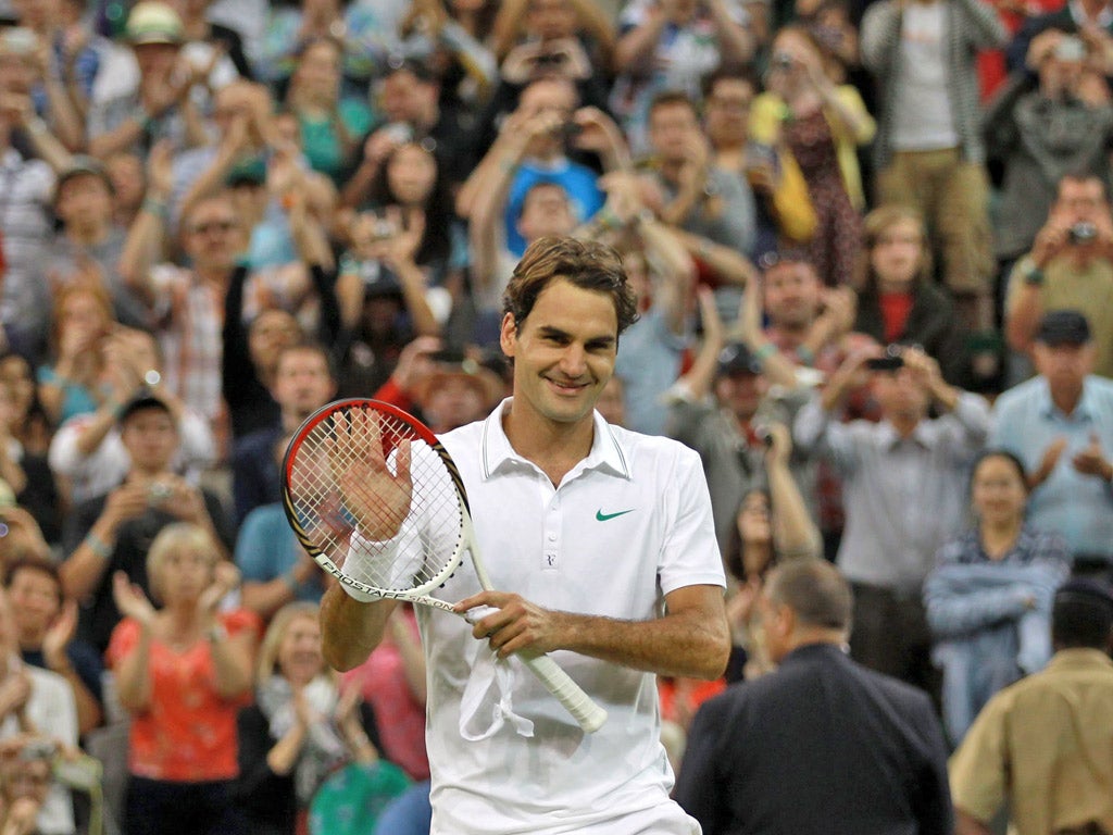 Federer came back to win from two sets down
