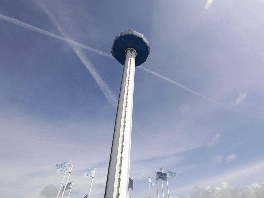 The new 'Weymouth Eye' a rotating viewing platform allowing visitors to see over the town, harbour and bay