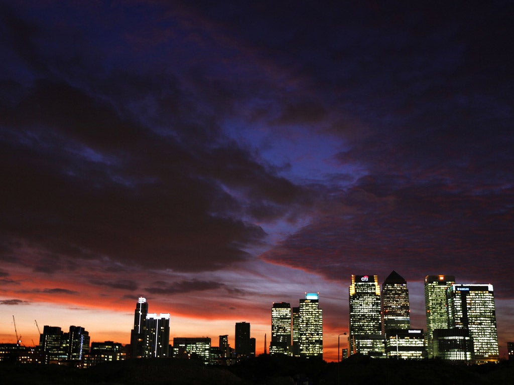 Canary Wharf, the financial district in the city of London