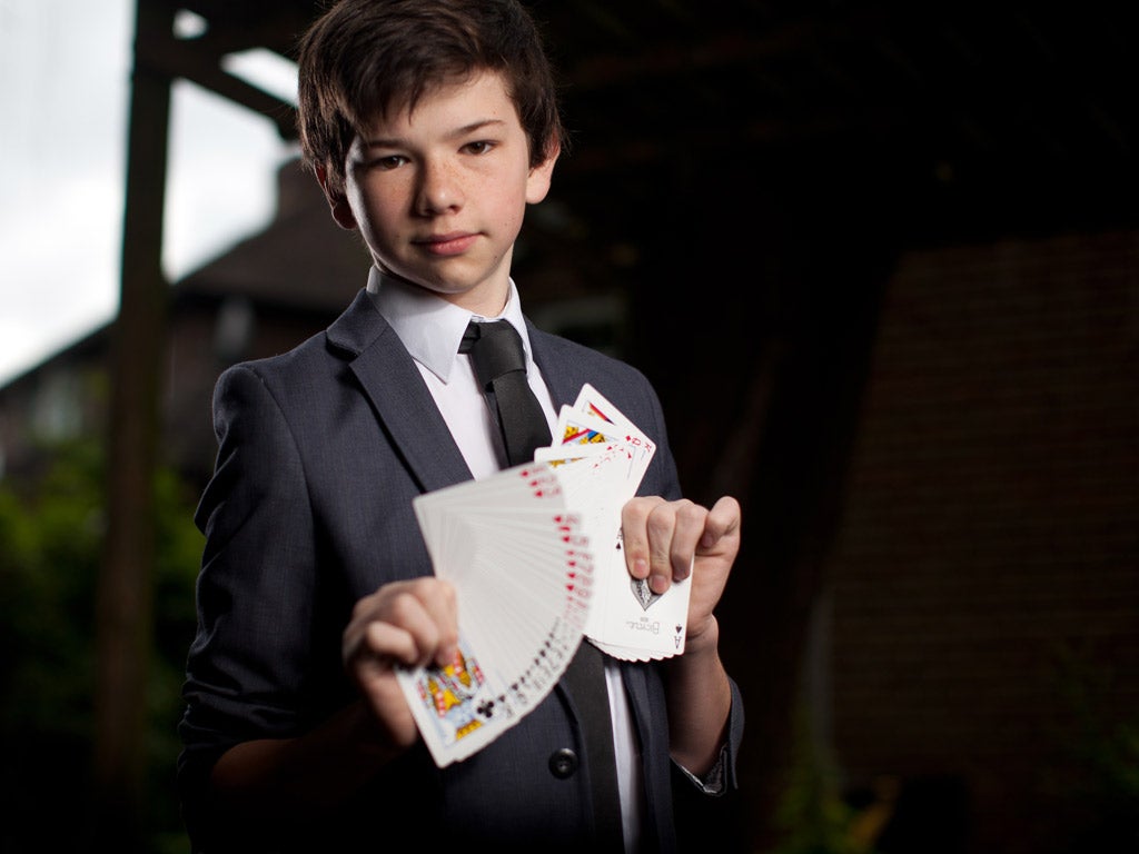 Callum McClure, 14, from Guildford, Surrey,
first became interested in illusions when
he was eight and a magician came to his
school. He is planning on graduating to the Magic Circle and travelling to Las Vegas and Hollywood